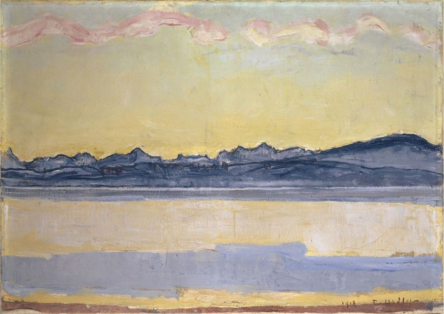 Mont-Blanc rózsaszín felhővel alkotó: Ferdinand Hodler