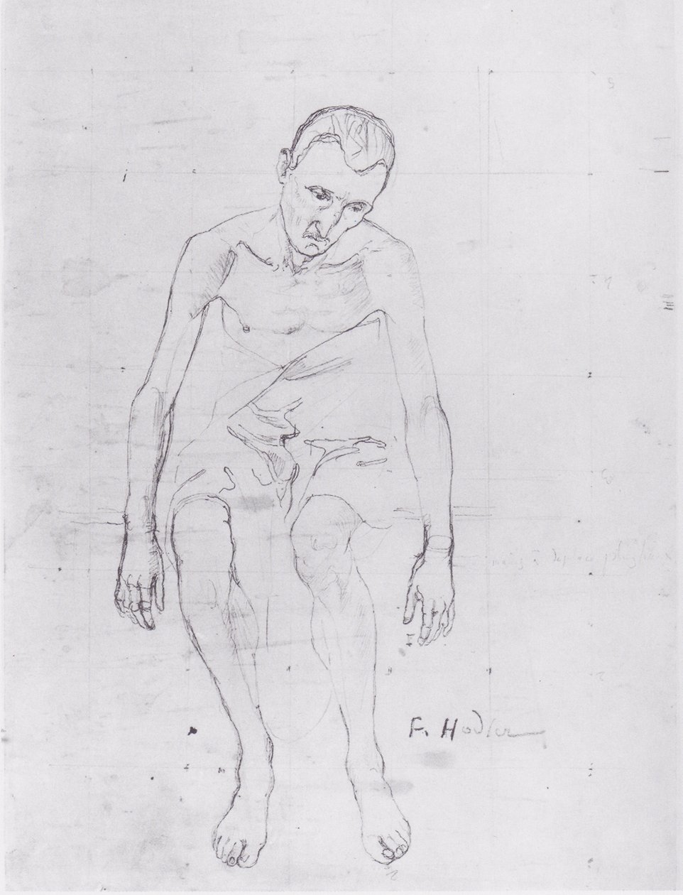 A női élet központi alakjának tanulmányozása. alkotó: Ferdinand Hodler
