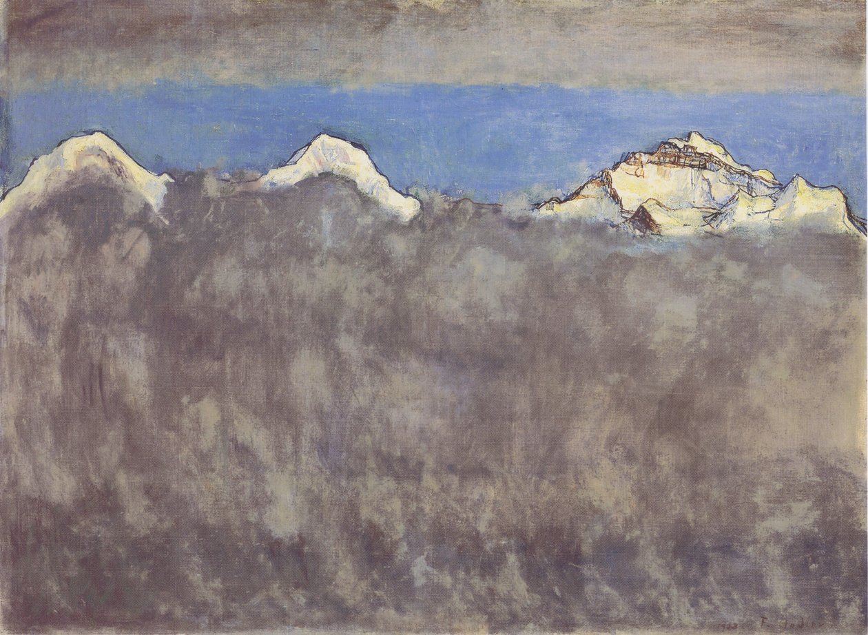 Eiger, Mönch és Jungfrau a ködtenger felett alkotó: Ferdinand Hodler