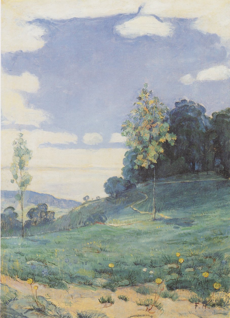 Táj két kis fával alkotó: Ferdinand Hodler