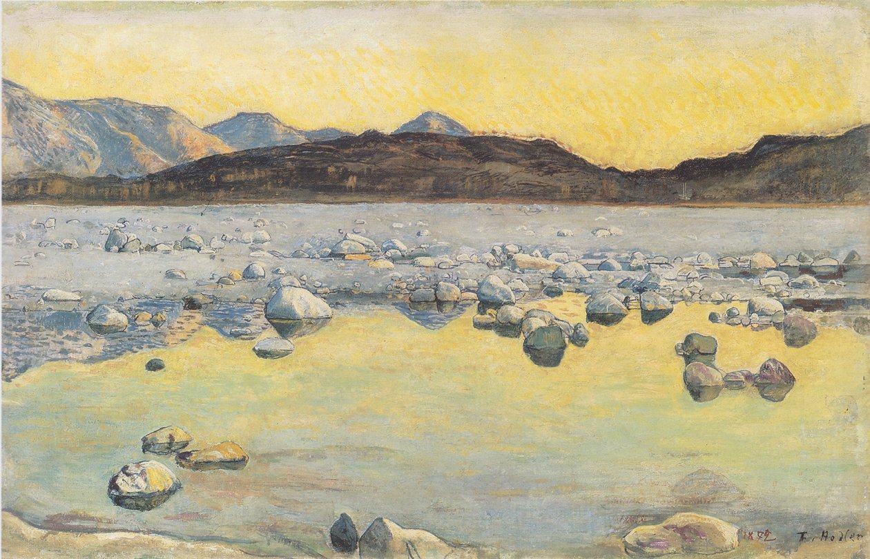 Maggia Delta napkelte előtt alkotó: Ferdinand Hodler