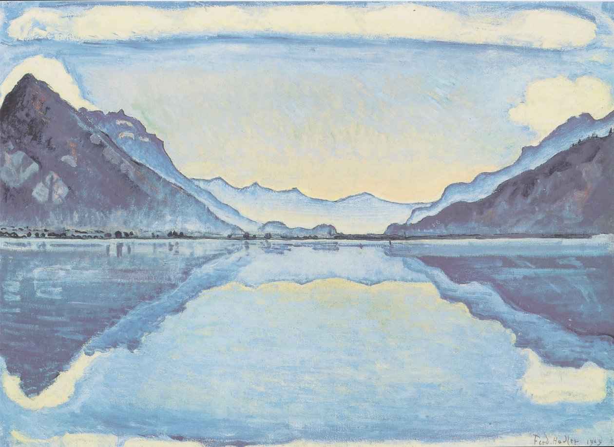 Thun -tó szimmetrikus visszaverődéssel alkotó: Ferdinand Hodler