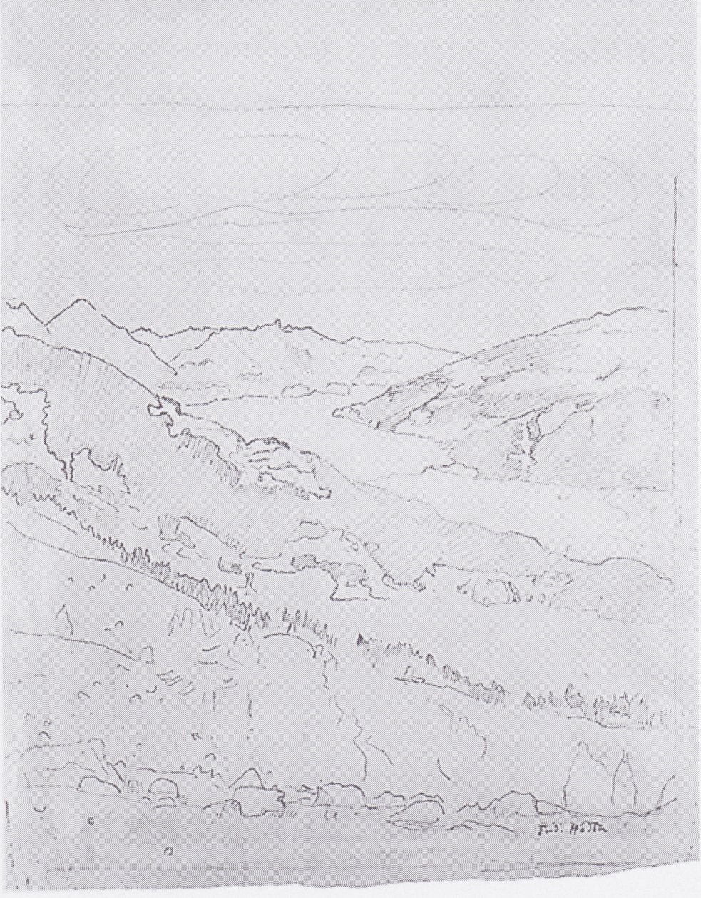A Thun-tó a Schynigen Platte felé vezető útról alkotó: Ferdinand Hodler