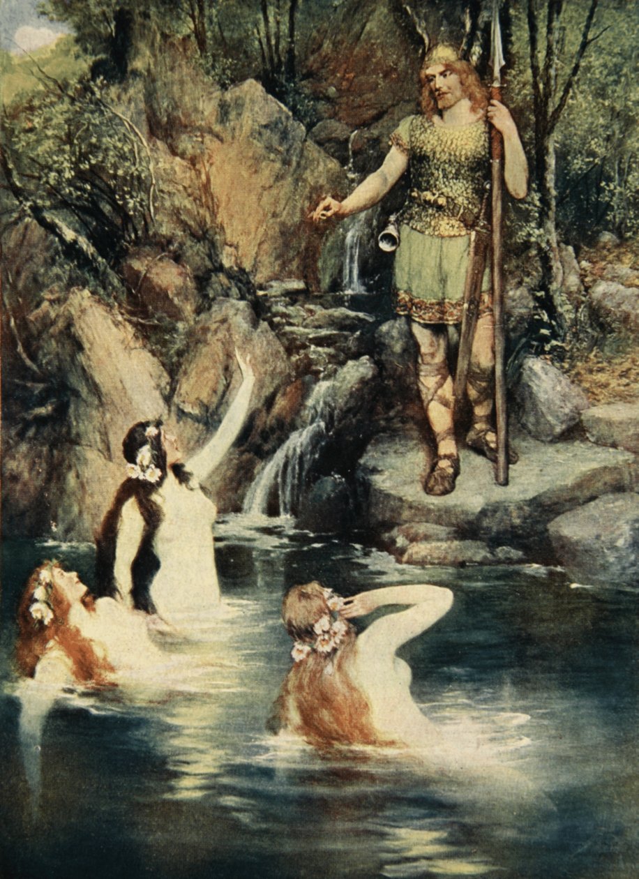 A három leány a parthoz közel úszott, J. Walker McSpadden (1874-1960) "The Stories of Wagner