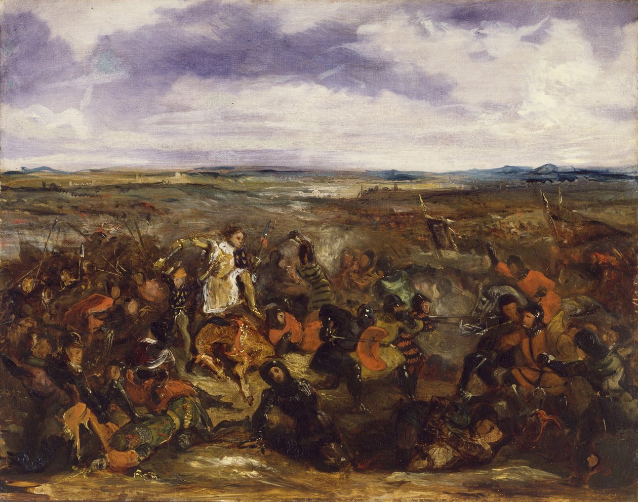 Vázlat a poitiers-i csatához, 1829-30 (lásd 82866) alkotó: Ferdinand Victor Eugene Delacroix