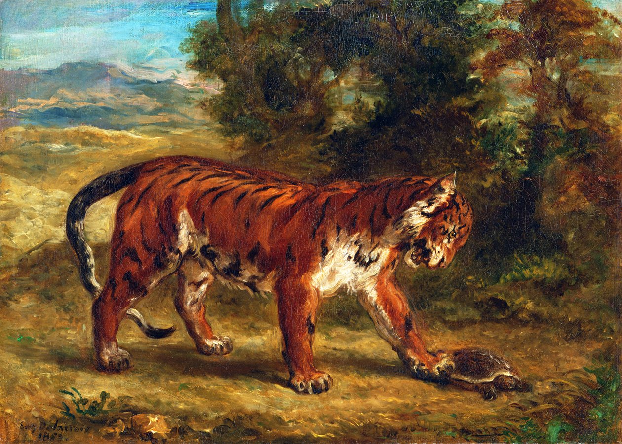 Tigris teknősbécével, 1862 alkotó: Ferdinand Victor Eugene Delacroix