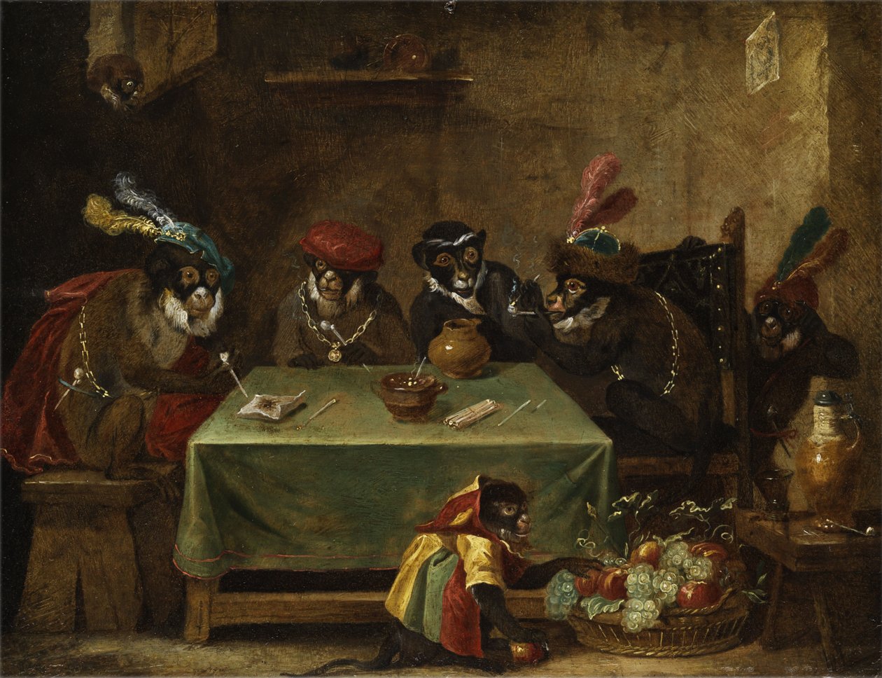 A dohányzó majom csoport alkotó: Ferdinand van Kessel