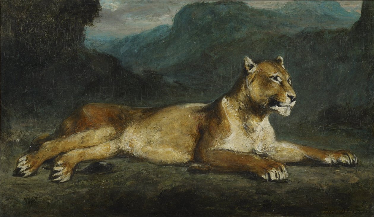 Fekvő oroszlán alkotó: Ferdinand Victor Eugene Delacroix