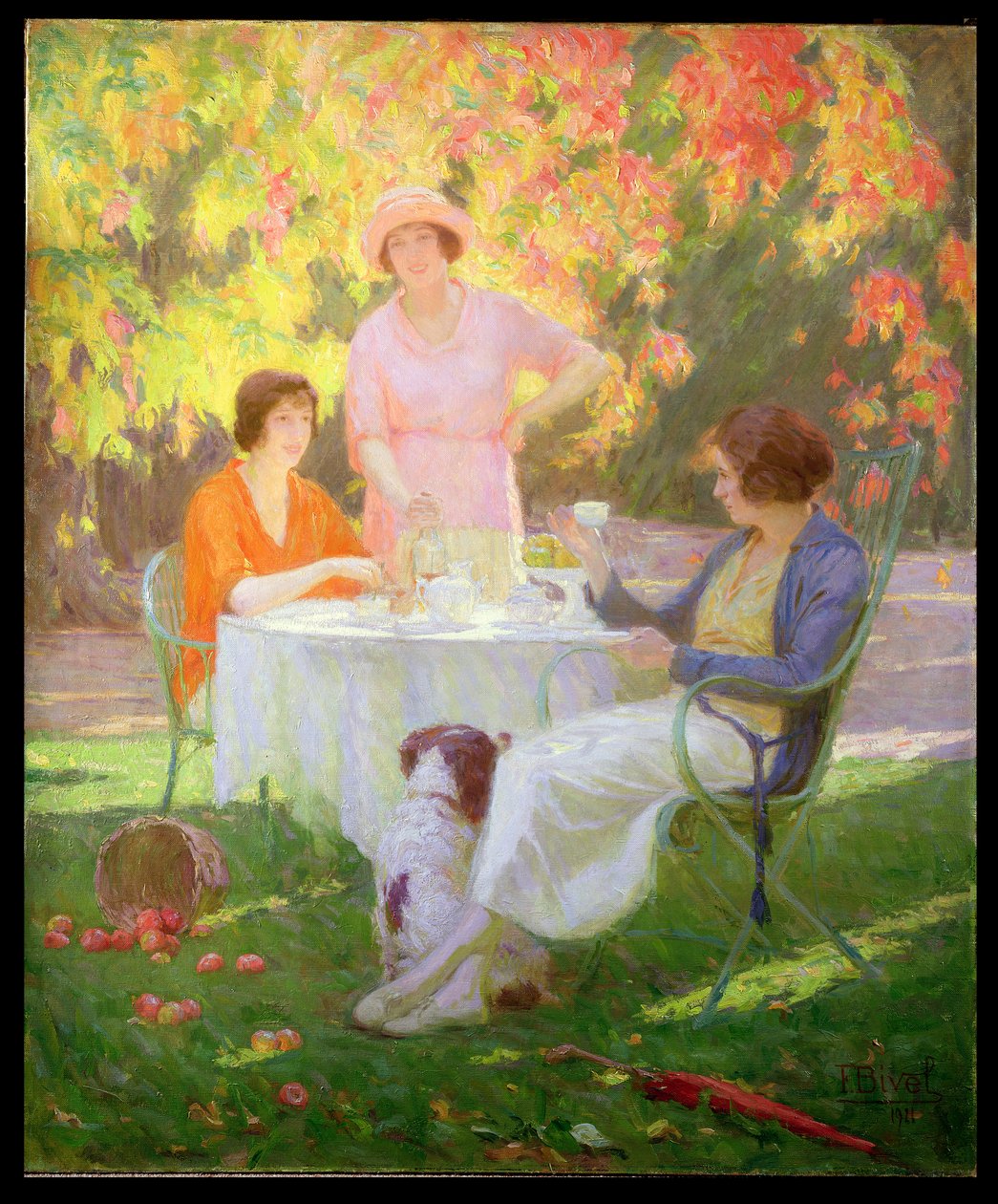 Tea a kertben alkotó: Ferdinand Achille Lucien Bivel