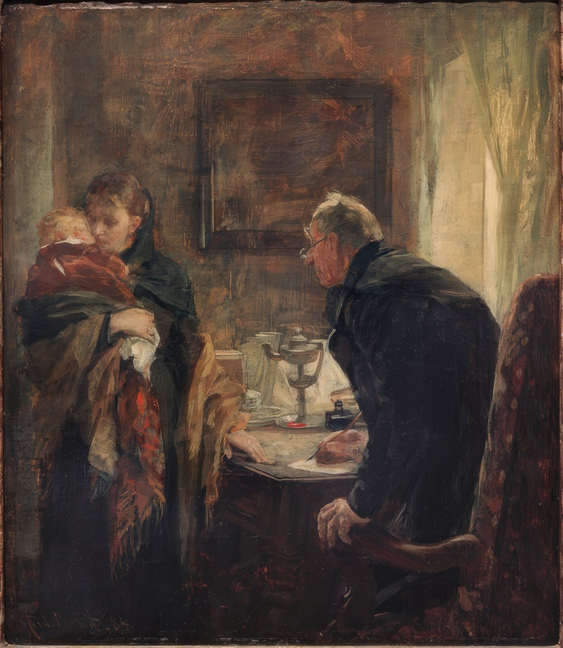 A zálogosnál alkotó: Ferdinand Brutt
