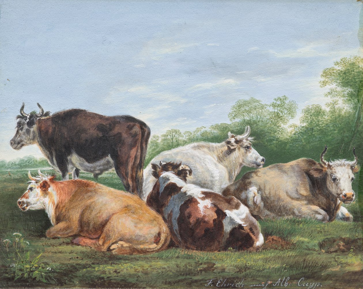 Tehenek a legelőn alkotó: Ferdinand Ehricht der Jüngere