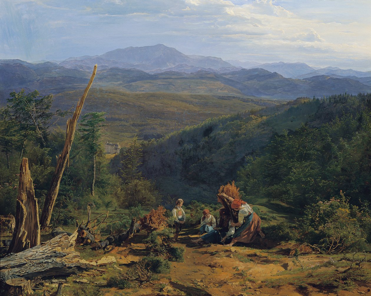 Wienerwald táj Wildegg kastélyával alkotó: Ferdinand Georg Waldmuller