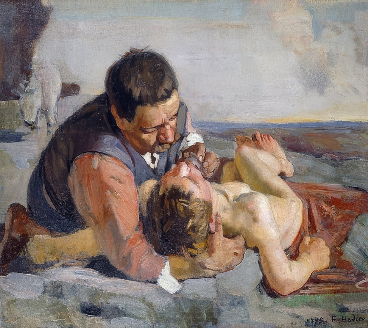 A jó szamaritánus. 1883 körül alkotó: Ferdinand Hodler