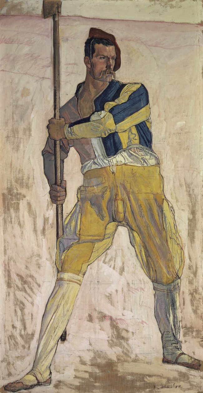 Alabárdos harcos, c. 1898. alkotó: Ferdinand Hodler