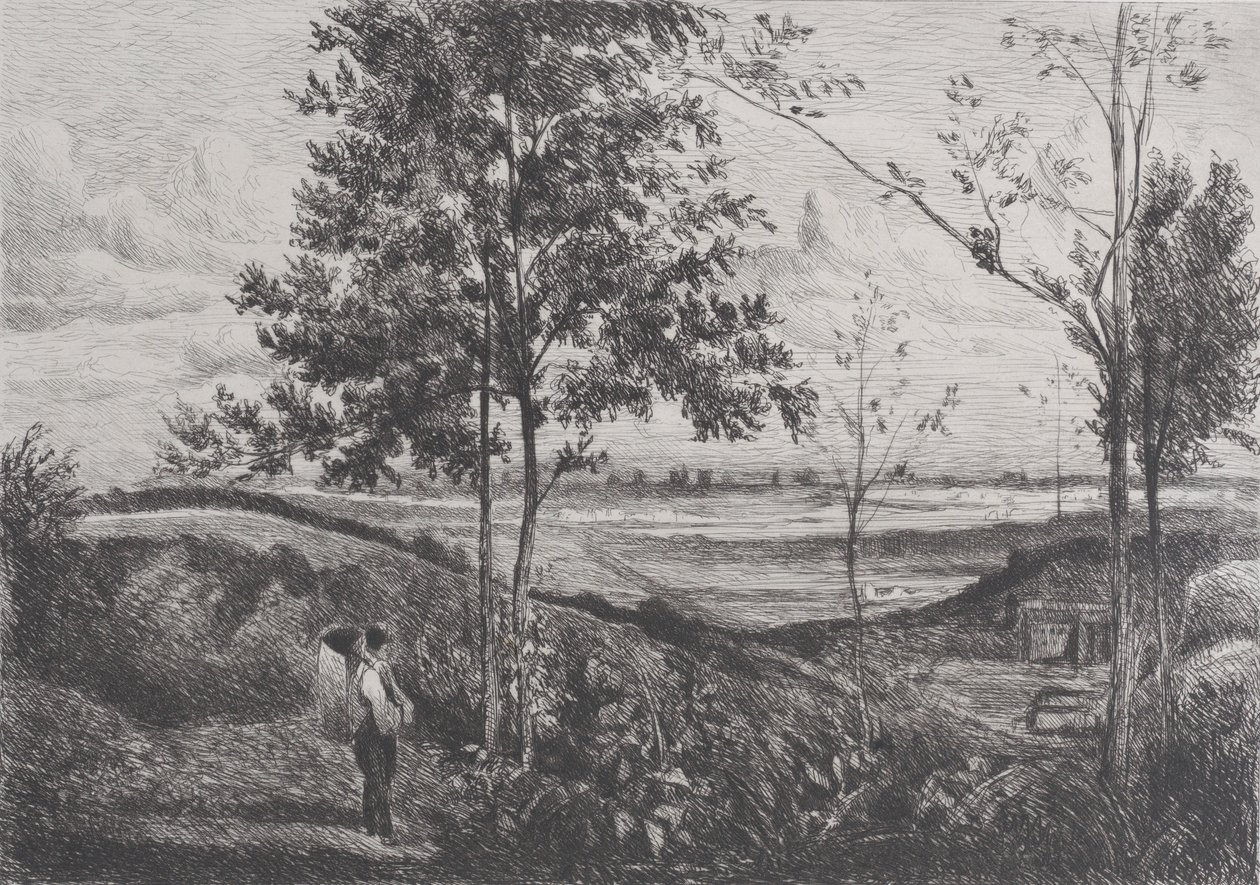 Táj Corot után, 1873-90. alkotó: Ferdinand Lefman