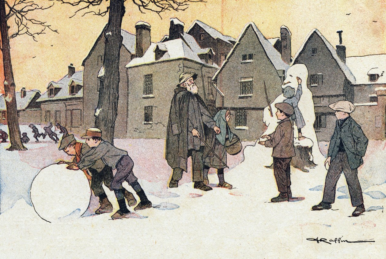 Snow, a Gyermekkori képeskönyvben, 1900 körül (metszet) alkotó: Ferdinand Raffin