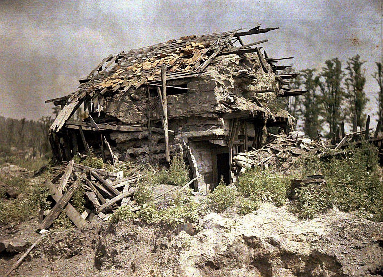Missy-sur-Aisne, Franciaország, 1917 (autokróm) alkotó: Fernand Cuville