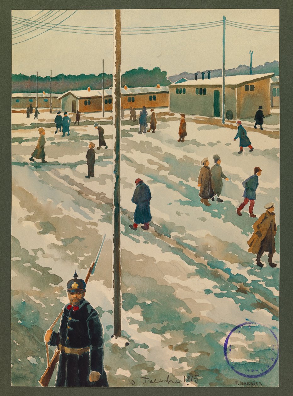 A gustrowi fogolytábor látképe alkotó: Fernand Barbier