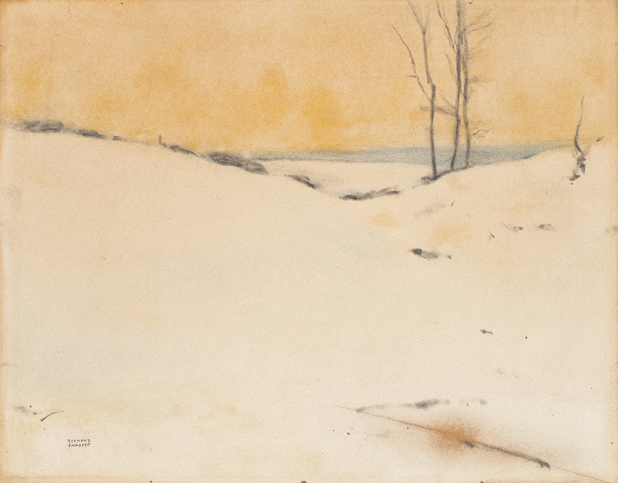 A hóban, 1916 körül alkotó: Fernand Khnopff