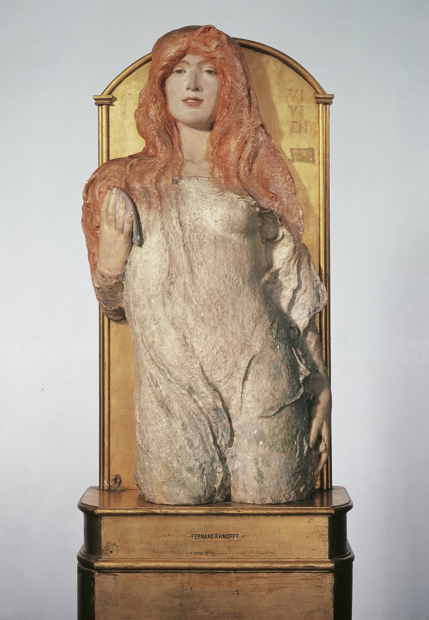 Egy nimfa fél alakja ("Vivien") alkotó: Fernand Khnopff
