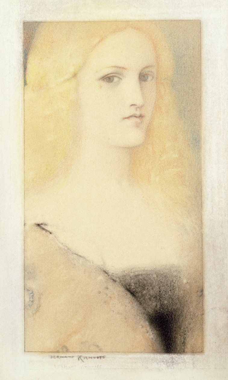 Venetian Memory (pasztell és ceruza vásznon) alkotó: Fernand Khnopff