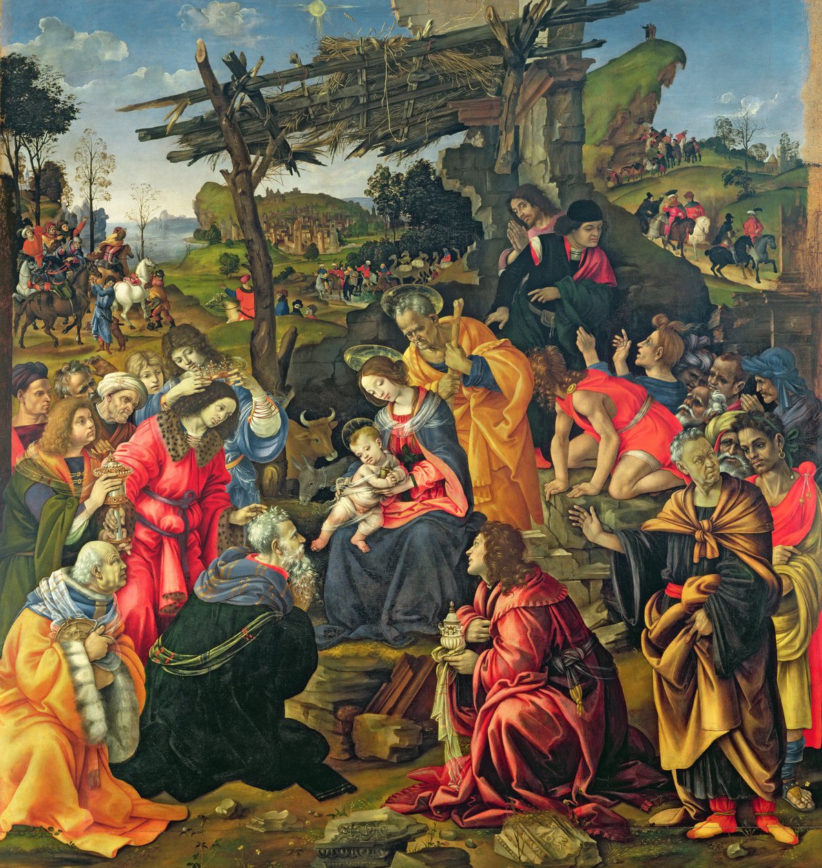 A mágusok imádása, 1496 alkotó: Filippino Lippi