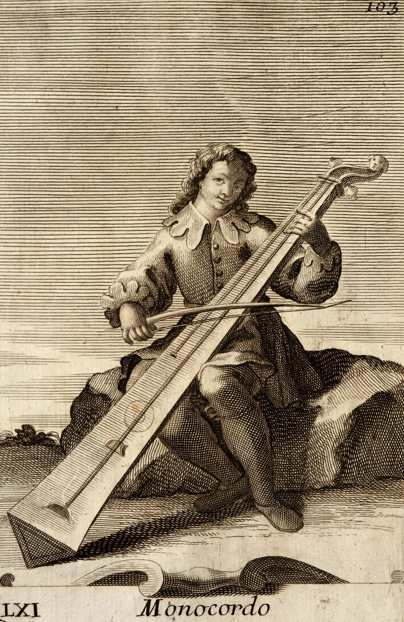 Ember játszik a monokordon alkotó: Filippo Bonanni