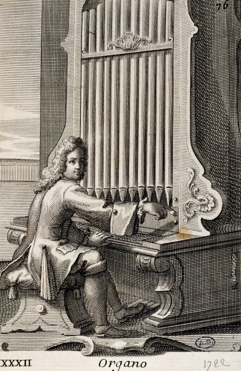 Férfi orgonán játszik alkotó: Filippo Bonanni