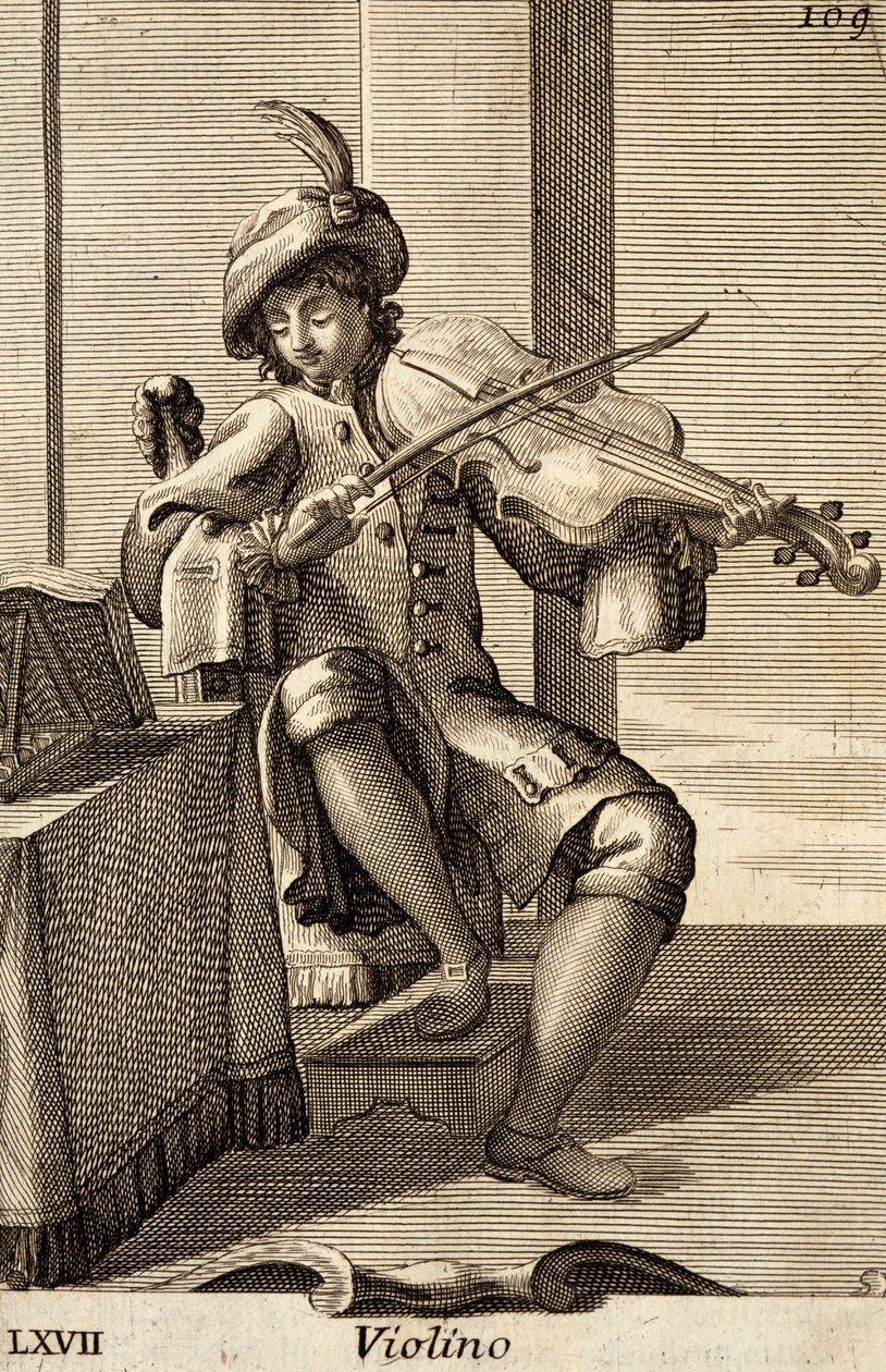 Ember játszik hegedűn alkotó: Filippo Bonanni