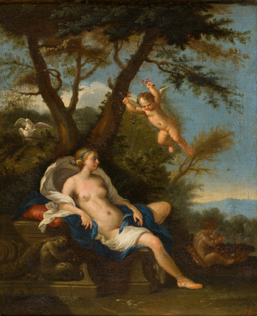 Vénusz és Ámor, 1643-94 körül (olaj, vászon) alkotó: Filippo Lauri