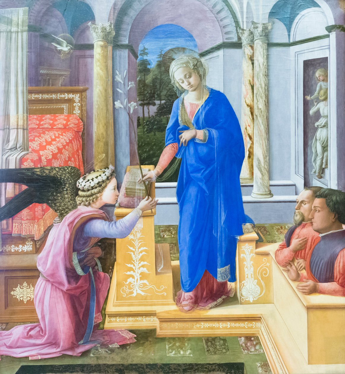 Angyali üdvözlet két adományozóval alkotó: Filippo Lippi