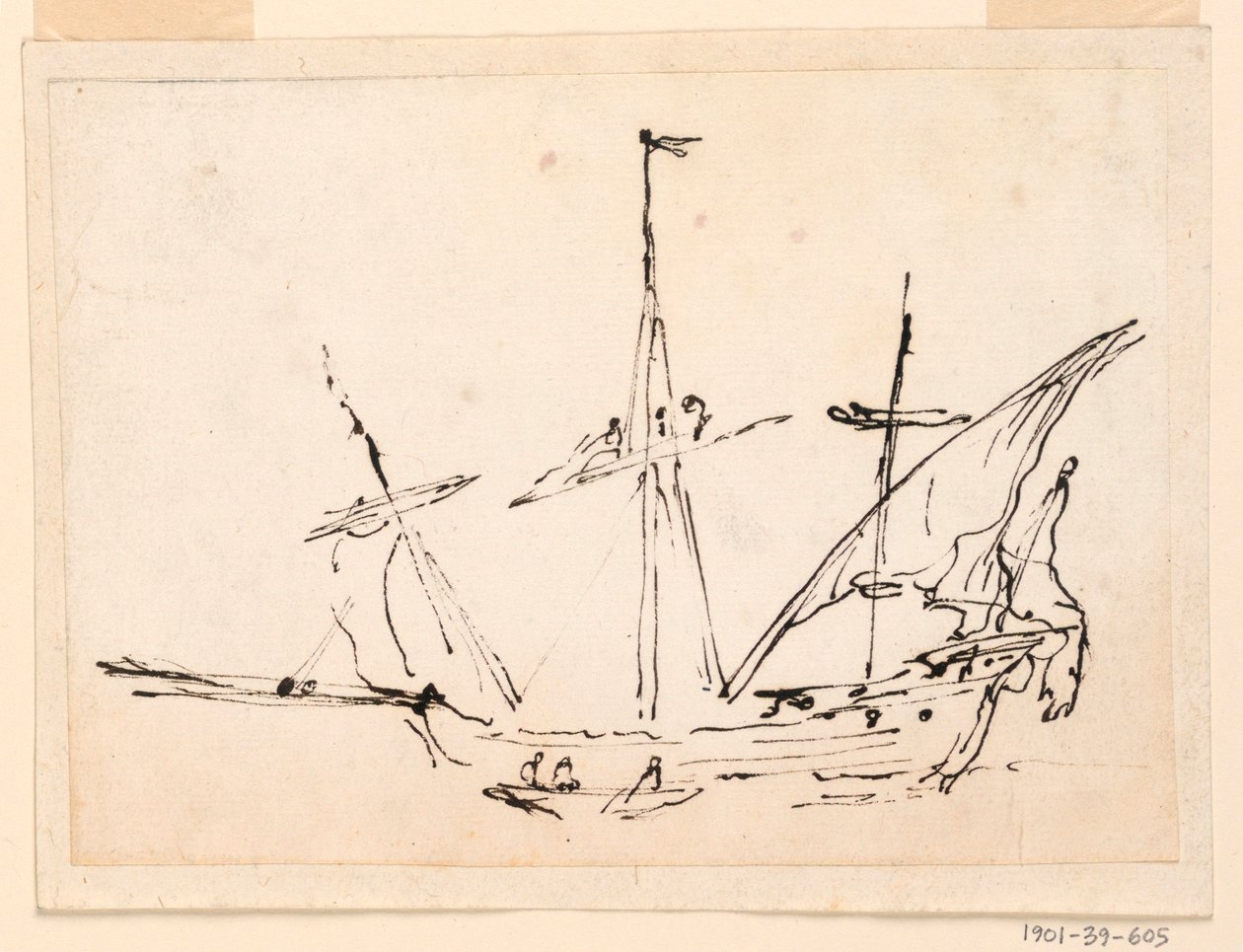 Rajz, Vitorlás hajó, 1770-1800 alkotó: Filippo Marchionni