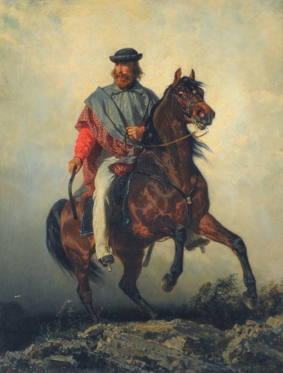 Garibaldi lóháton alkotó: Filippo Palizzi