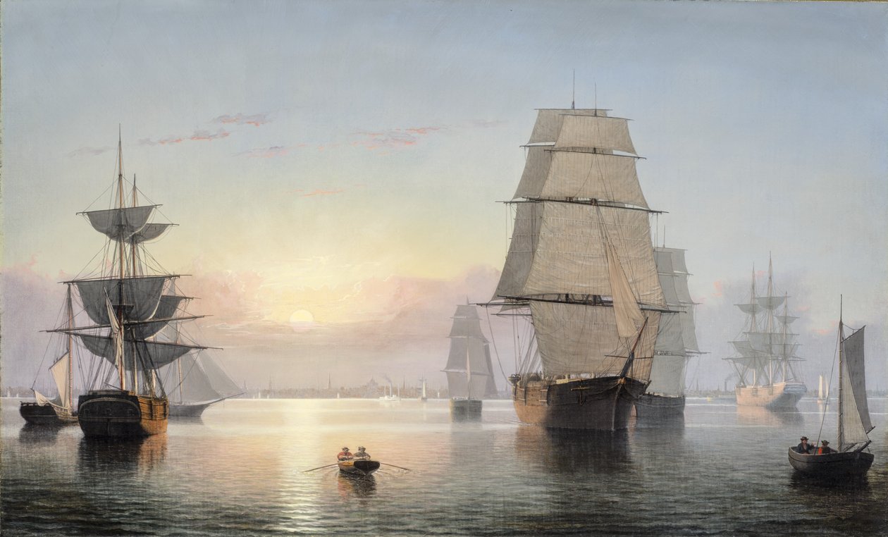 Boston Harbor, Sunset, 1850-55 alkotó: Fitz Henry Lane