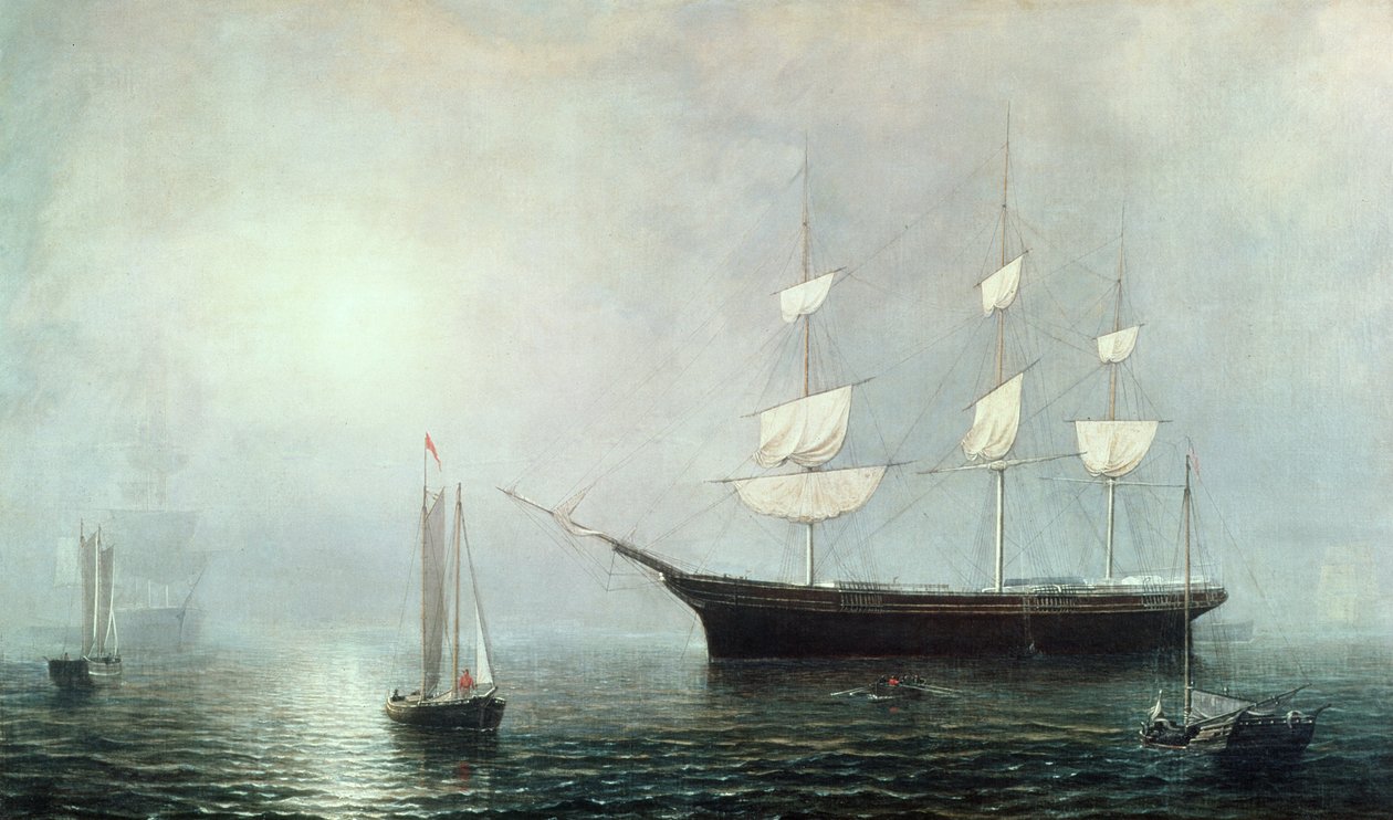 Starlight hajó, 1860 körül (olaj, vászon) alkotó: Fitz Henry Lane