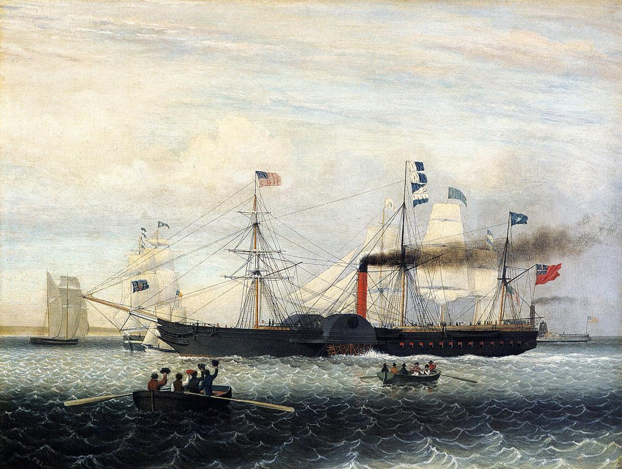 A Britannia belép a bostoni kikötőbe, 1848 alkotó: Fitz Henry Lane