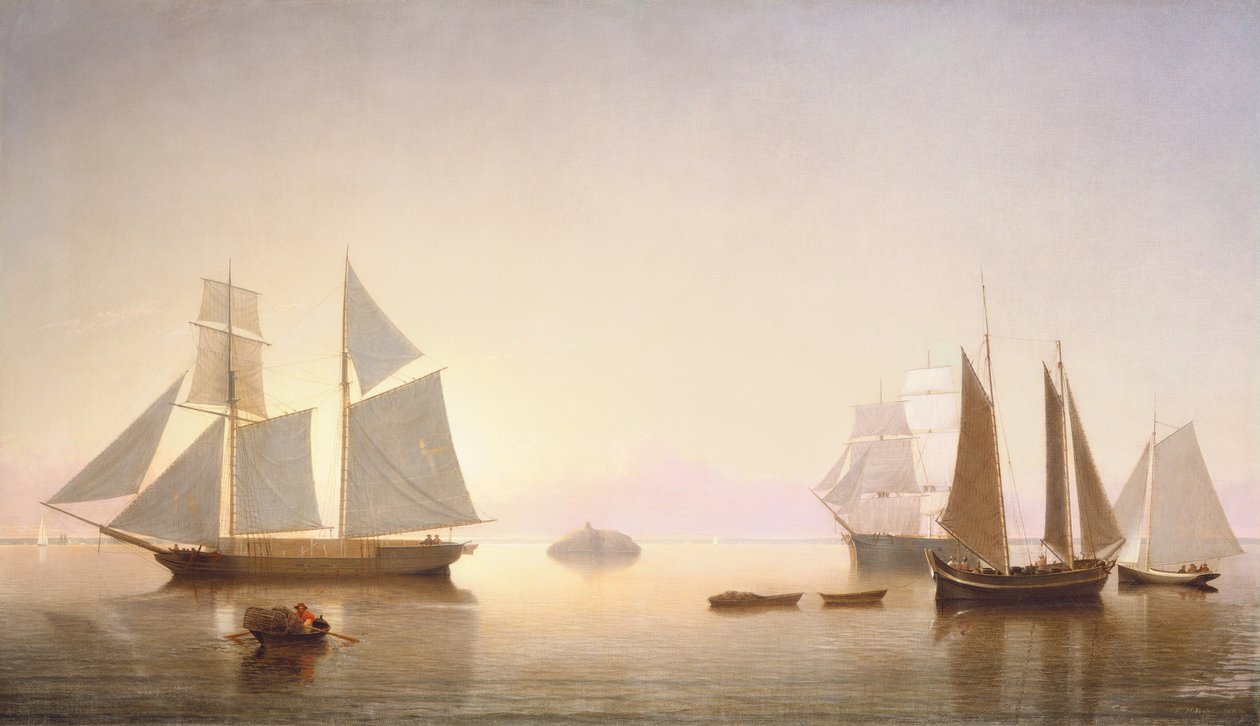 A Halfway Rock mellett lenyugodott, 1860. alkotó: Fitz Hugh Lane