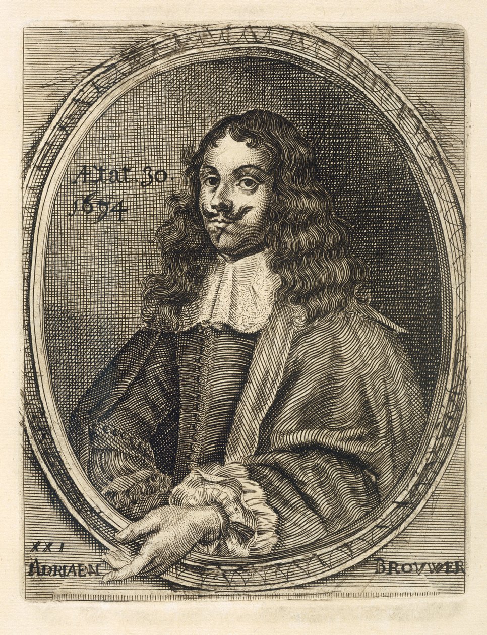 Adriaen Brouwer portréja, 1634 alkotó: Flemish School