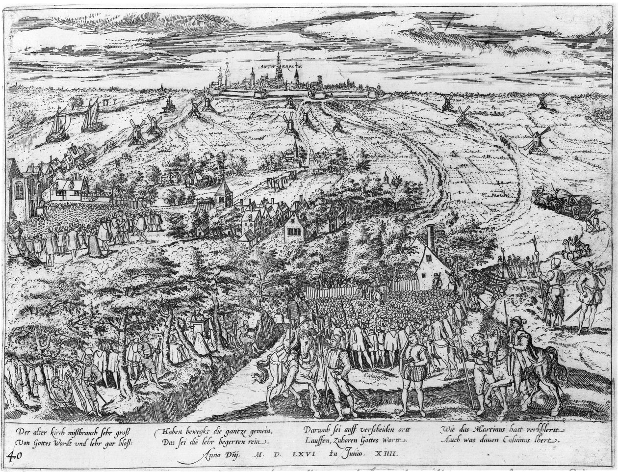 Protestánsok találkozása a szabadban Antwerpen környékén, 1576 alkotó: Flemish School