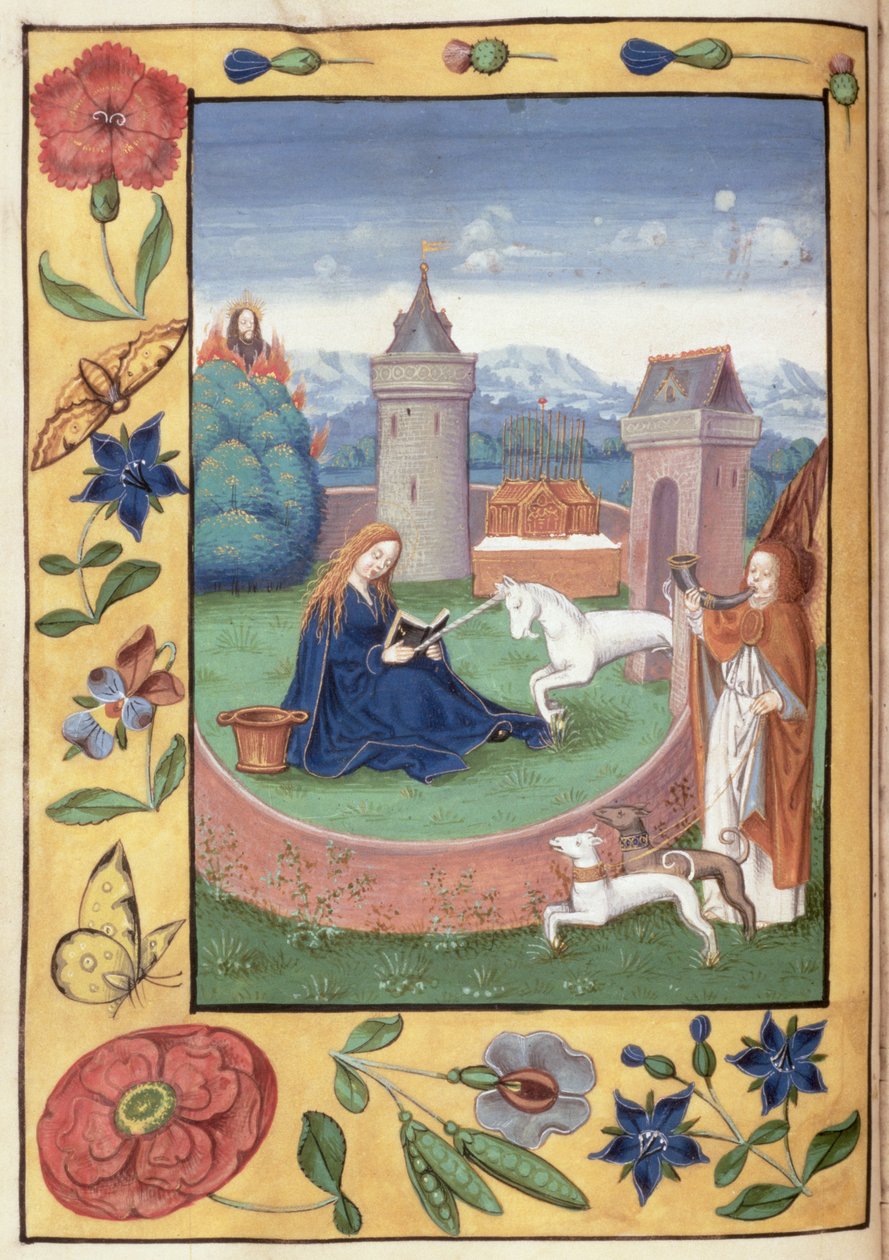 Ms McClean 99 f.11v Angyali üdvözlet, 1526 körül alkotó: Flemish School