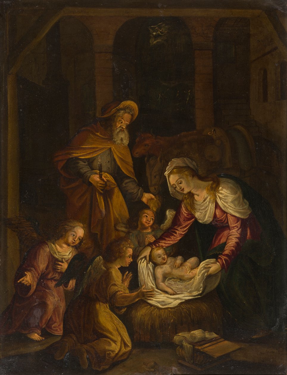 Születés, 1601-99 körül (olaj, vászon) alkotó: Flemish School
