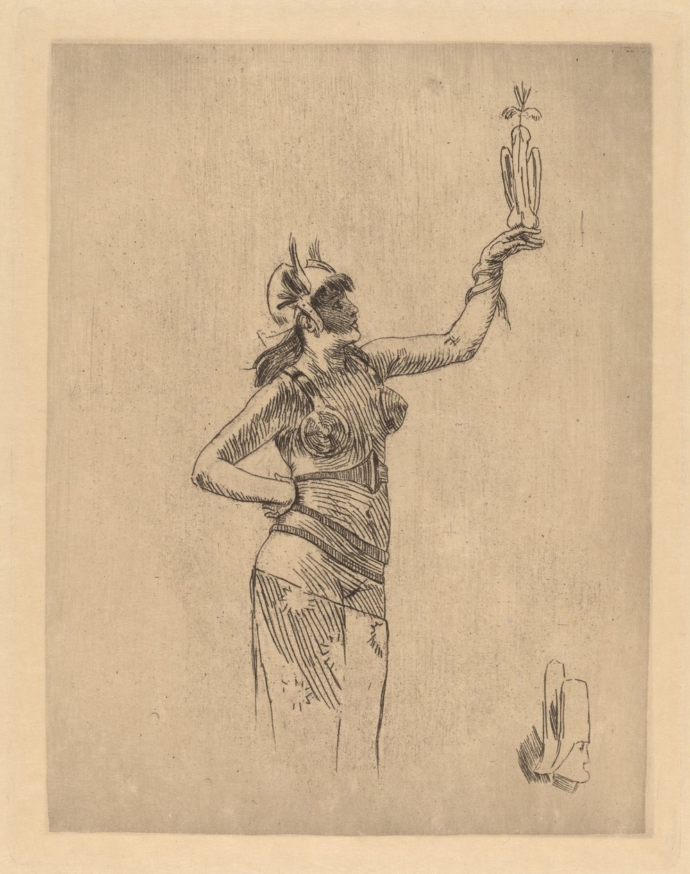 A Falconer La fauconniere. alkotó: Félicien Rops