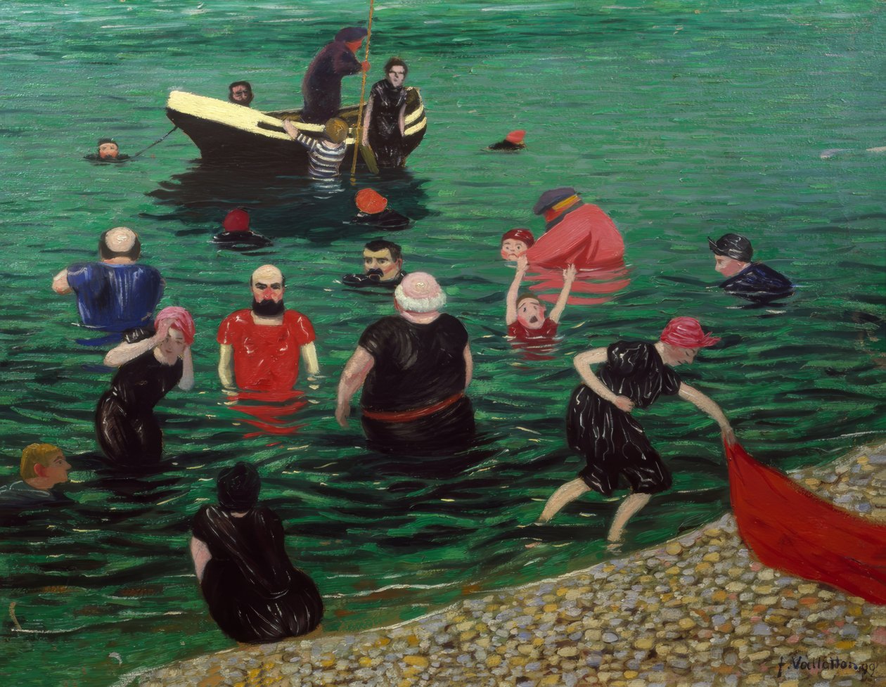 Fürdőzők Étretat-ban alkotó: Félix Vallotton