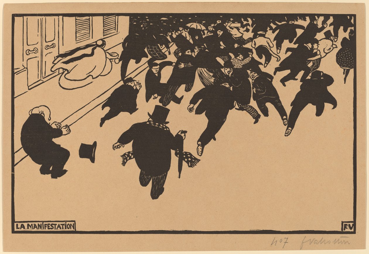 La Manifestation The Demonstration, 1893. alkotó: Félix Vallotton