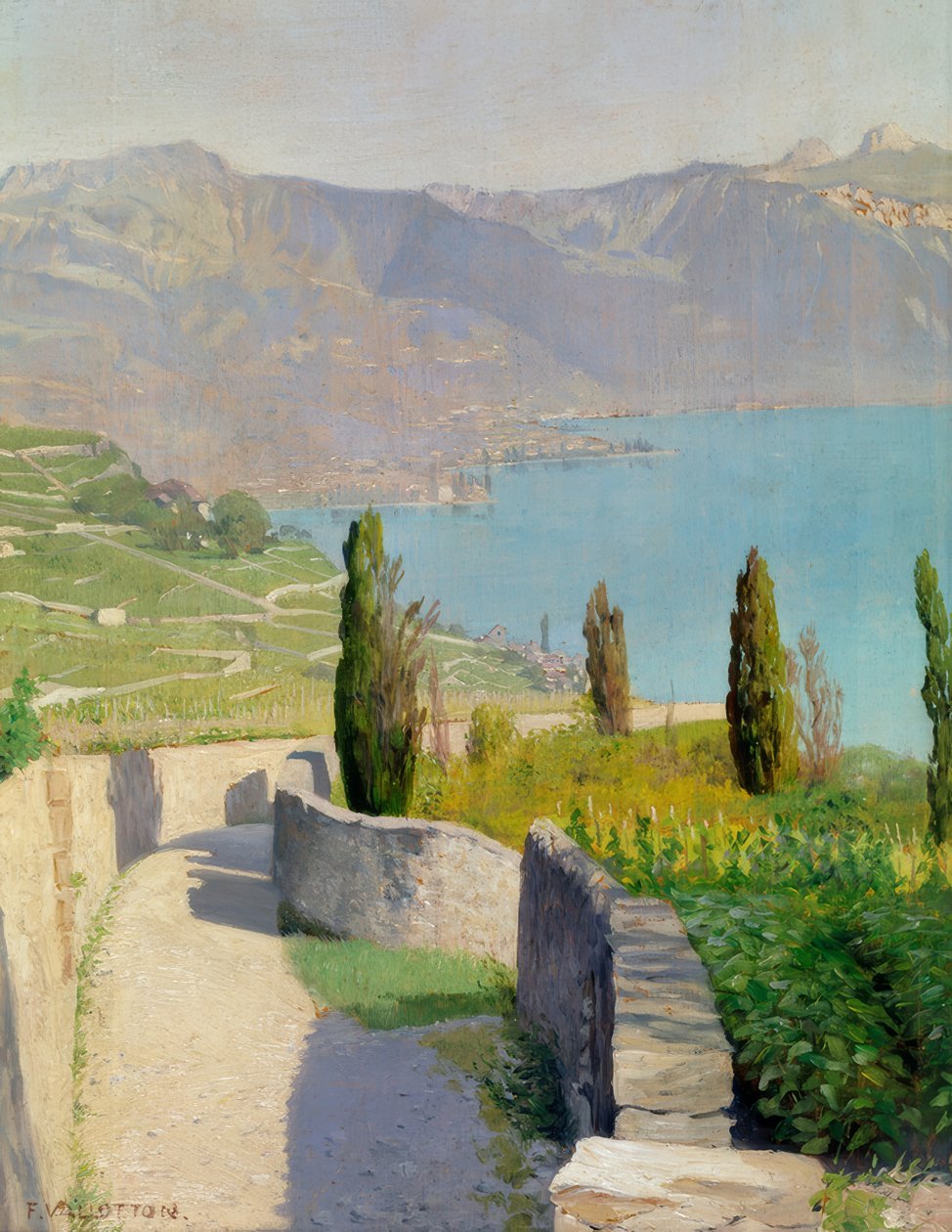 Tájkép a tó mellett a Chexbres felől alkotó: Félix Vallotton