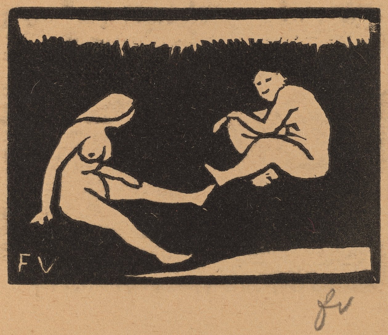 Két ülő fürdőző alkotó: Félix Vallotton