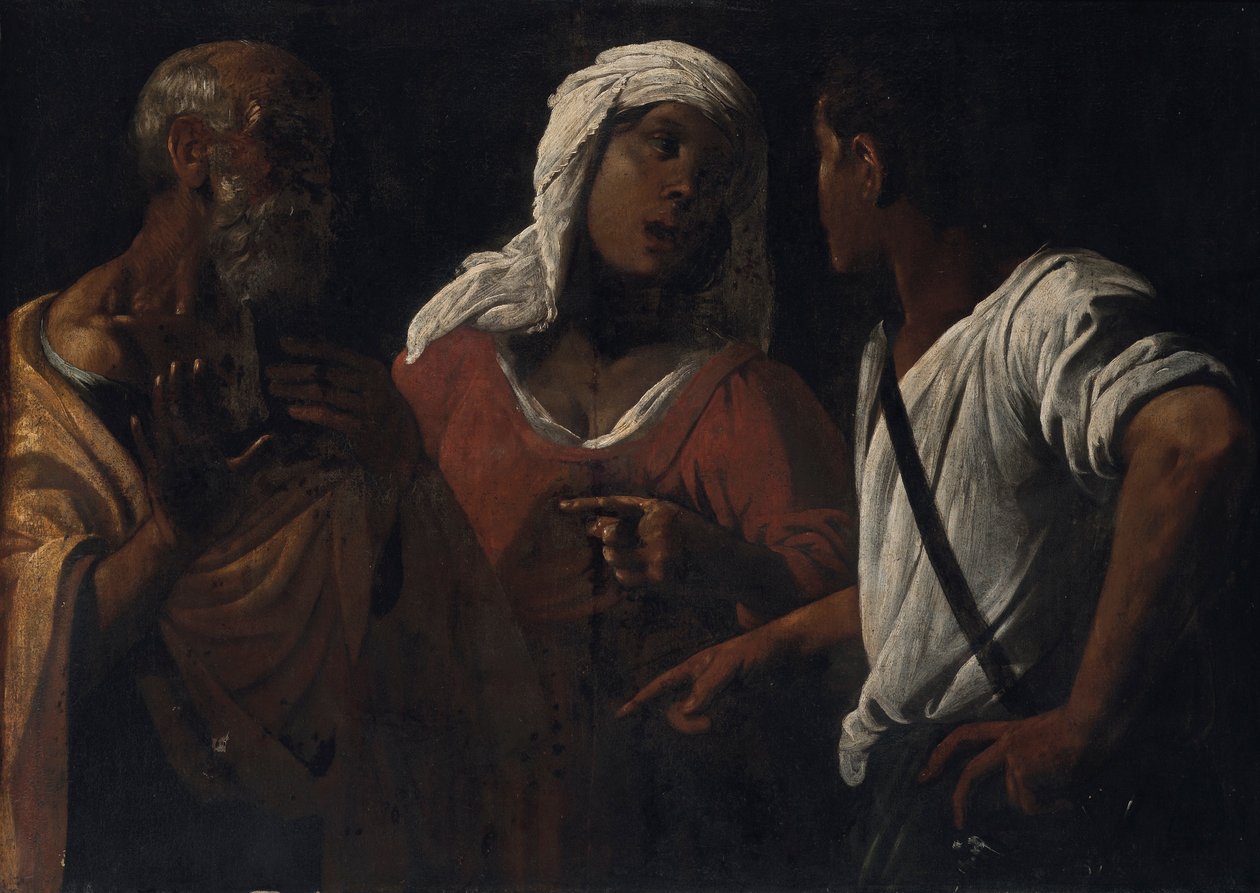 Szent Péter tagadása alkotó: Follower of Hendrick ter Brugghen
