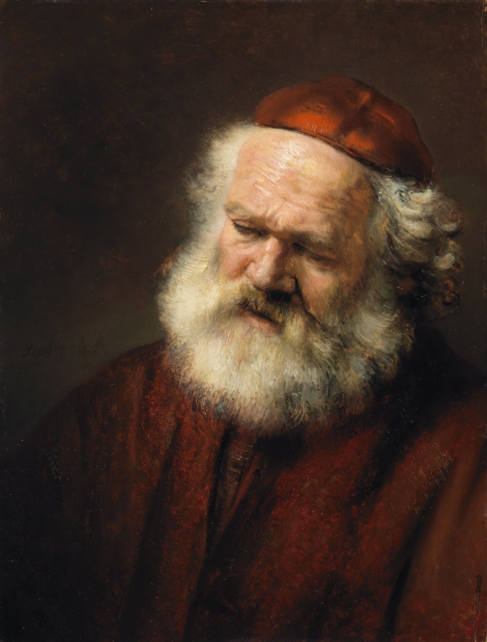 Egy öregember feje alkotó: Follower of Rembrandt