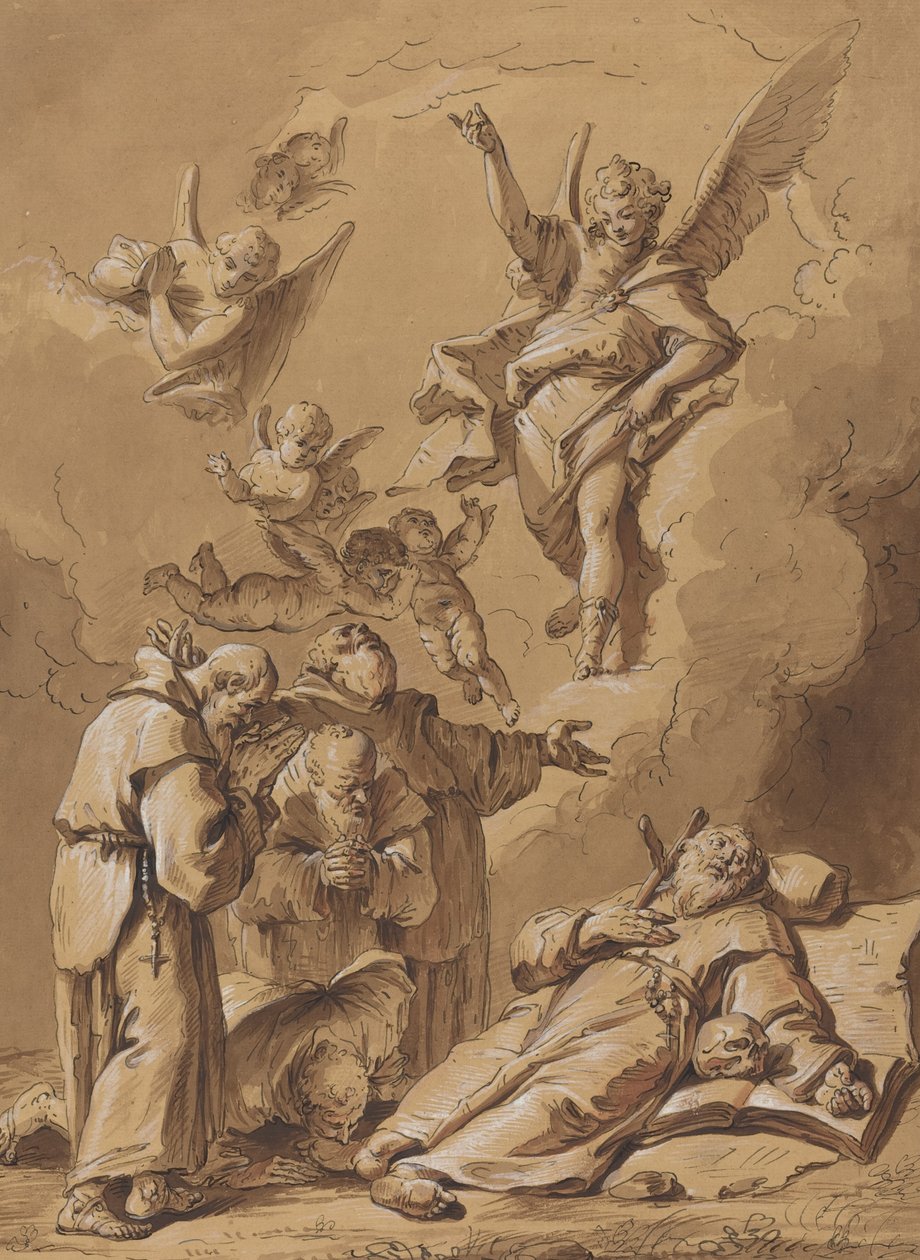 Egy szent barát halála alkotó: Follower of Francesco Fontebasso