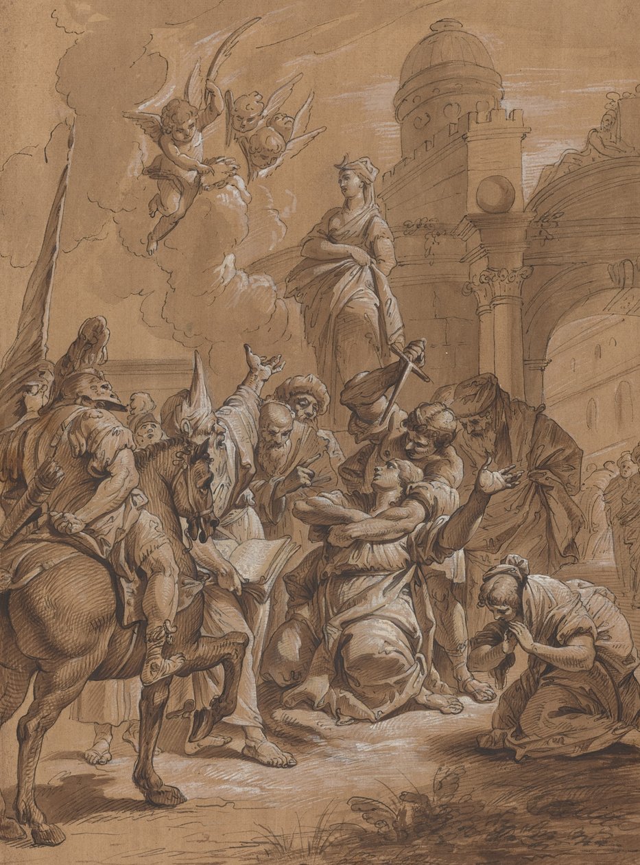 Egy női szent vértanúsága alkotó: Follower of Francesco Fontebasso